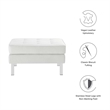 Modway Loft Tufted Upholstered Faux Leather Ottoman in Silver and White