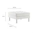 Modway Loft Tufted Upholstered Faux Leather Ottoman in Silver and White