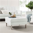 Modway Loft Tufted Upholstered Faux Leather Ottoman in Silver and White