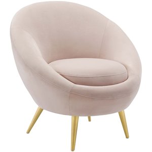 modway circuit performance velvet stainless steel accent chair in pink