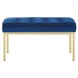 Modway Loft Stainless Steel Leg Medium Performance Velvet Bench in Gold/Navy