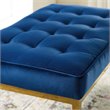Modway Loft Stainless Steel Leg Medium Performance Velvet Bench in Gold/Navy