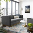 Modway Sanguine Vertical Channel Tufted Performance Velvet Sofa in Gray