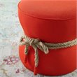 Modway Beat Nautical Rope Upholstered Polyester Fabric Ottoman in Atomic/Red