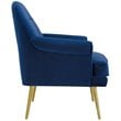 Modway Revive Tufted Button Performance Velvet Accent Armchair in Navy