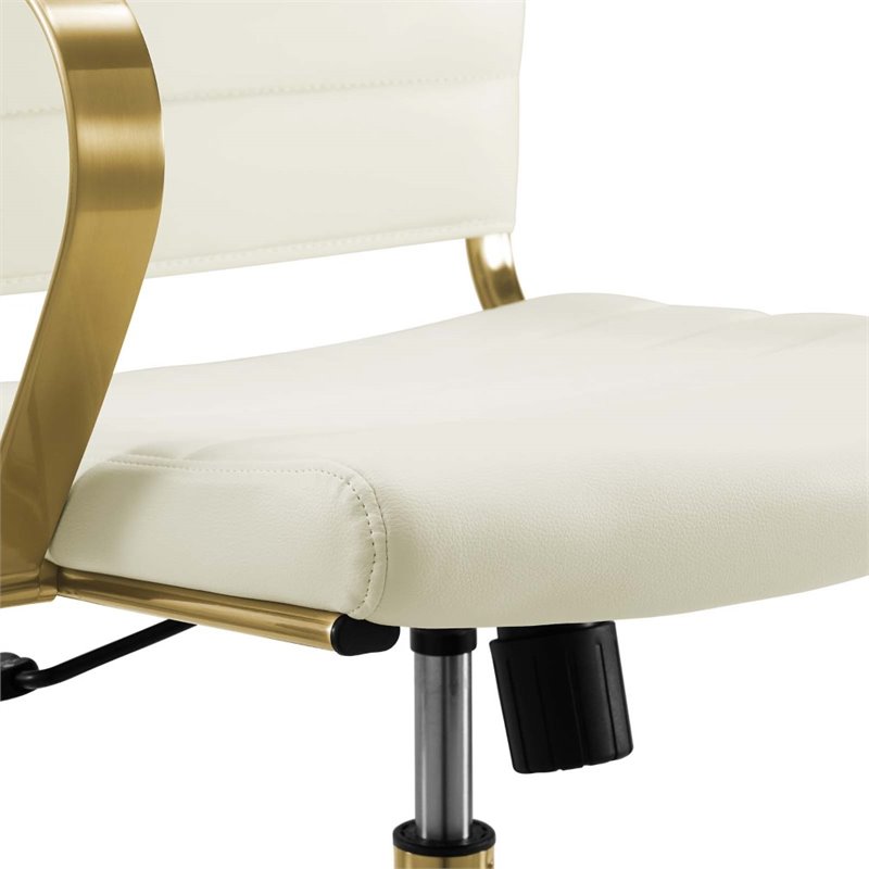 Modway Jive Stainless Steel Highback, White And Gold Office Chair High Back