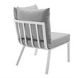 Modway Riverside Outdoor Patio Aluminum Corner Chair in White/Gray