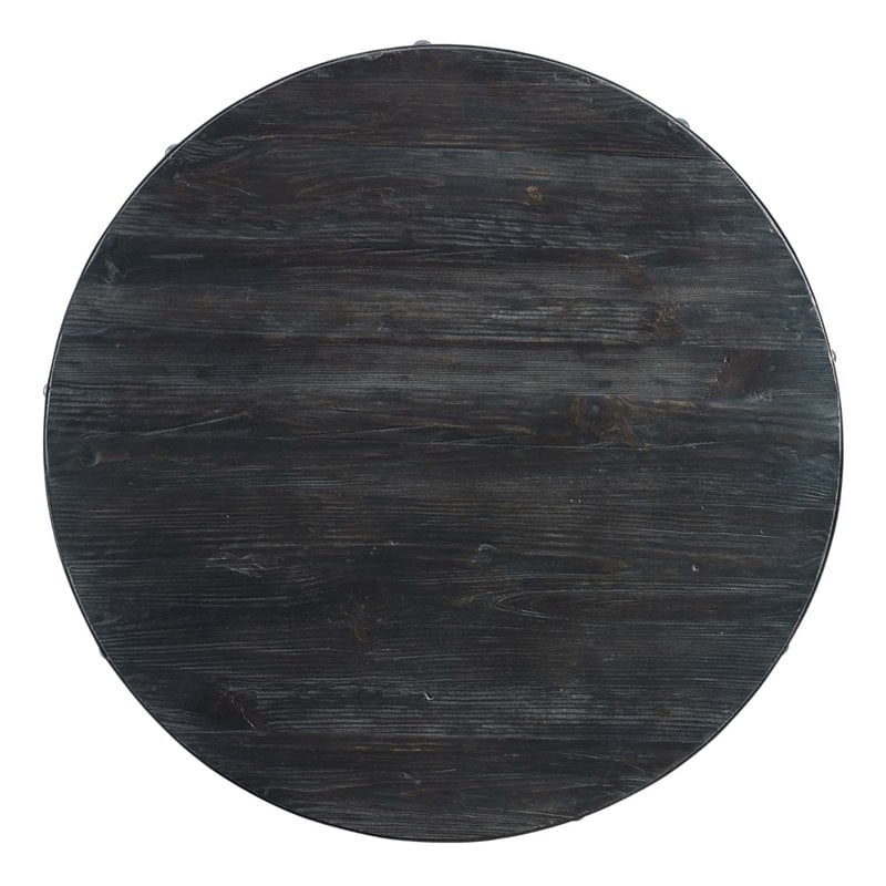 Modway Drive Modern Style Pine Wood and Iron Bar Table in Black/Gold