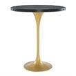 Modway Drive Modern Style Pine Wood and Iron Bar Table in Black/Gold