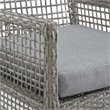 Modway Aura Outdoor Patio Wicker Rattan Dining Armchair in Gray (Set of 4)