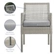 Modway Aura Outdoor Patio Wicker Rattan Dining Armchair in Gray (Set of 4)