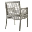 Modway Aura Outdoor Patio Wicker Rattan Dining Armchair in Gray/White (Set of 4)