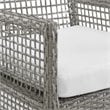 Modway Aura Outdoor Patio Wicker Rattan Dining Armchair in Gray/White (Set of 4)