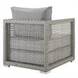 Modway Aura 3-Piece Outdoor Patio Wicker Rattan Set - Gray Finish