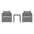 Modway Aura 3-Piece Outdoor Patio Wicker Rattan Set - Gray Finish