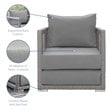 Modway Aura 3-Piece Outdoor Synthetic PE Wicker Rattan Set in Gray Finish