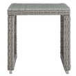 Modway Aura 3-Piece Outdoor Synthetic PE Wicker Rattan Set in Gray Finish