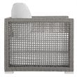 Modway Aura 3-Piece Outdoor Synthetic PE Wicker Rattan Set in Gray/White
