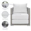 Modway Aura 3-Piece Outdoor Synthetic PE Wicker Rattan Set in Gray/White