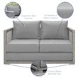Modway Aura 3-Piece Modern Outdoor Patio Wicker Rattan Set in Gray Finish