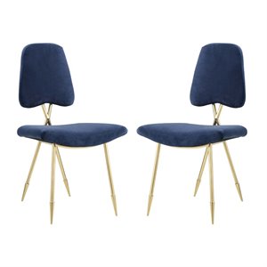 modway ponder dining side chair in navy