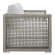 Modway Aura 3-Piece Modern Outdoor Patio Wicker Rattan Set in Gray/White