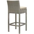 Modway Conduit Outdoor Wicker Rattan Bar Stool in Light Gray/Beige (Set of 4)