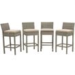 Modway Conduit Outdoor Wicker Rattan Bar Stool in Light Gray/Beige (Set of 4)
