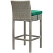 Modway Conduit Rattan Outdoor Bar Stool in Light Gray and Green (Set of 4)