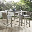 Modway Conduit Rattan Outdoor Bar Stool in Light Gray and Gray (Set of 4)