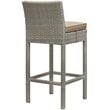 Modway Conduit Outdoor Wicker Rattan Bar Stool in Light Gray/Mocha (Set of 4)