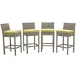 Modway Conduit Rattan Outdoor Bar Stool in Light Gray and Peridot (Set of 4)