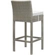 Modway Conduit Outdoor Wicker Rattan Bar Stool in Light Gray/White (Set of 4)