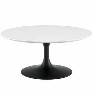 Modway Lippa Round 36&quot Mid-Century Modern Coffee Table in Black White