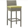 Modway Conduit Rattan Outdoor Bar Stool in Light Gray and Peridot (Set of 2)