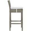 Modway Conduit Outdoor Wicker Rattan Bar Stool in Light Gray/White (Set of 2)