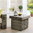 Modway Manteo Modern Wood Outdoor Patio Side Table in Light Gray