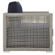 Modway Aura 6-Piece Outdoor Patio Wicker Rattan Set in Gray/Navy