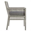 Modway Aura 7-Piece Outdoor Patio Wicker Rattan Set in Gray/Navy