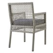 Modway Aura 7-Piece Outdoor Patio Wicker Rattan Set in Gray/Navy