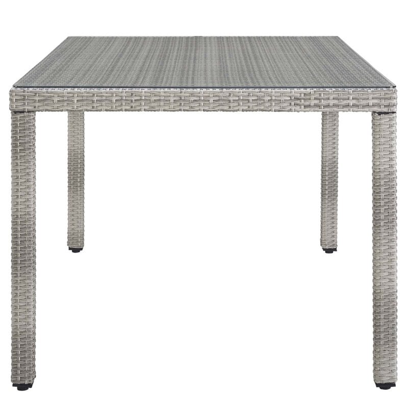 Modway Aura 7-Piece Outdoor Patio Wicker Rattan Set in Gray/Navy
