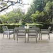 Modway Aura 7-Piece Outdoor Patio Wicker Rattan Set in Gray/White