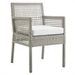 Modway Aura 7-Piece Outdoor Patio Wicker Rattan Set in Gray/White