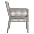 Modway Aura 7-Piece Outdoor Patio Wicker Rattan Set in Gray/White