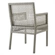 Modway Aura 7-Piece Outdoor Patio Wicker Rattan Set in Gray/White