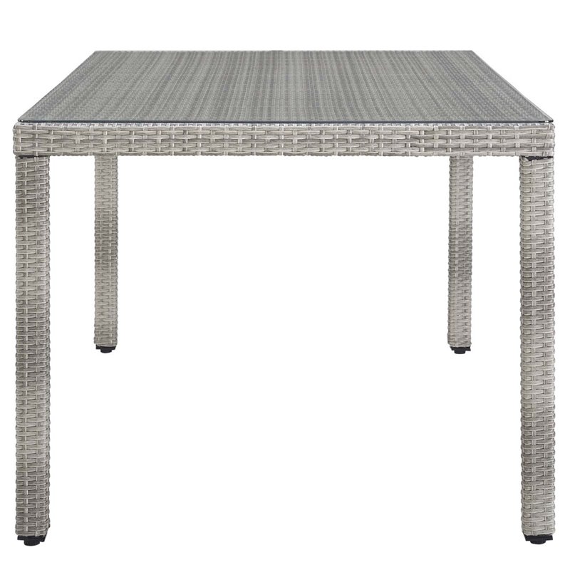 Modway Aura 7-Piece Outdoor Patio Wicker Rattan Set in Gray/White