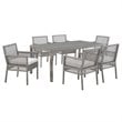 Modway Aura 7-Piece Outdoor Patio Wicker Rattan Set in Gray/White
