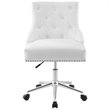 Modway Regent Tufted Button Swivel Faux Leather Office Chair in White