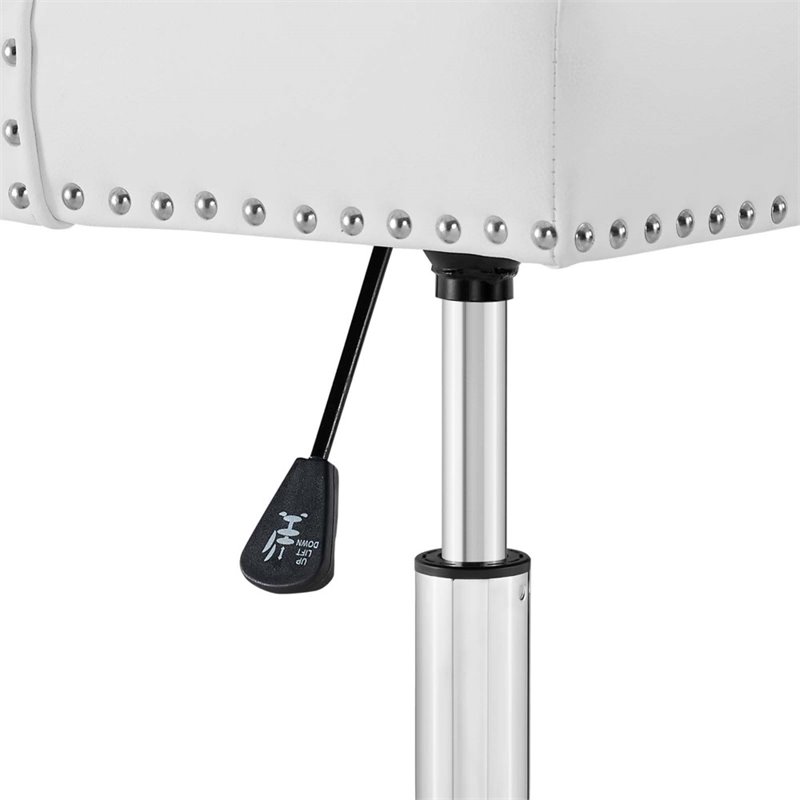 Modway Regent Tufted Button Swivel Faux Leather Office Chair in White