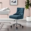Modway Regent Tufted Button Swivel Upholstered Fabric Office Chair in Azure